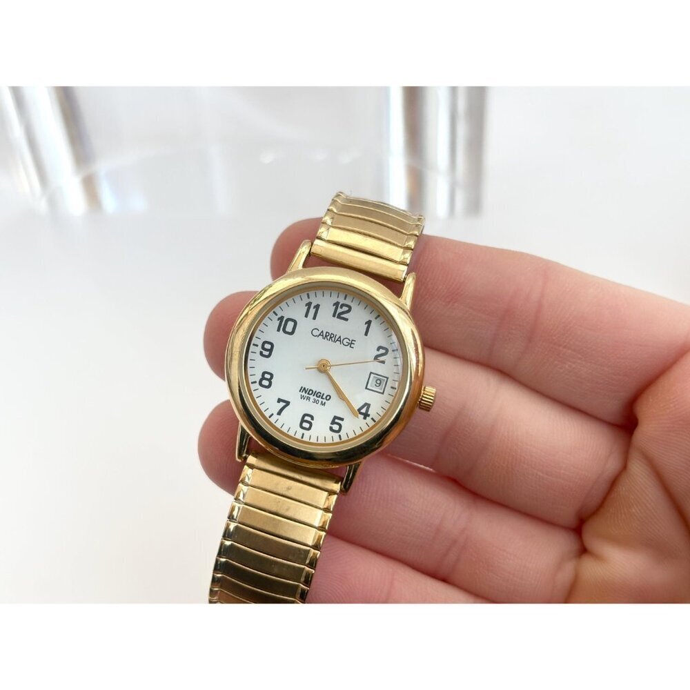 Carriage by Timex C3A151 BACK LIT! Gold Toned Vintage Wristwatch - 28mm - WORKS! - Picture 11 of 13